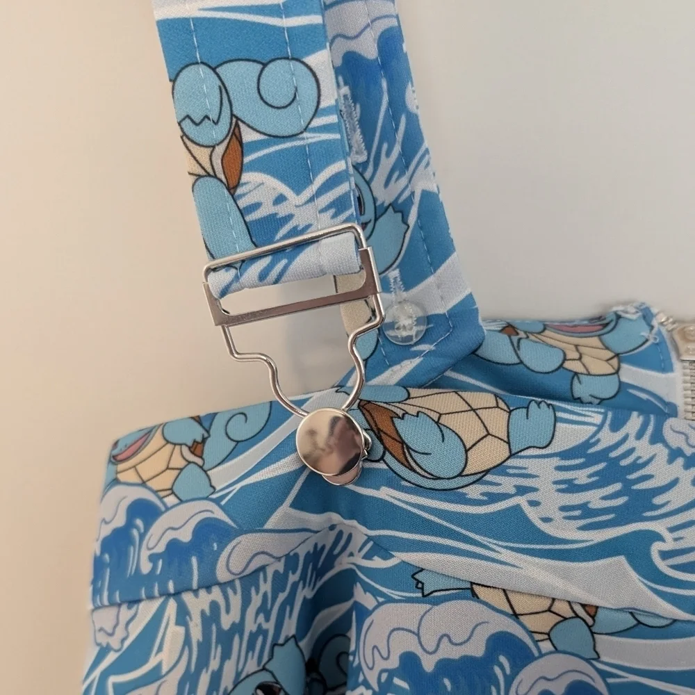 Blue Hot Topic Pokemon Size Small (Juniors) Squirtle Emo Scene Suspender Skirt